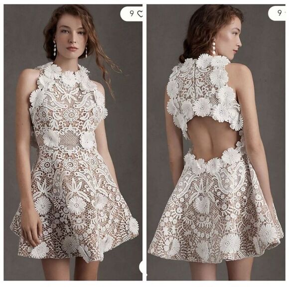 Anthropologie Helen O’Connor Daisy Dress Ivory Mini Bridal Dresses size 2  NWT - Picture 1 of 7